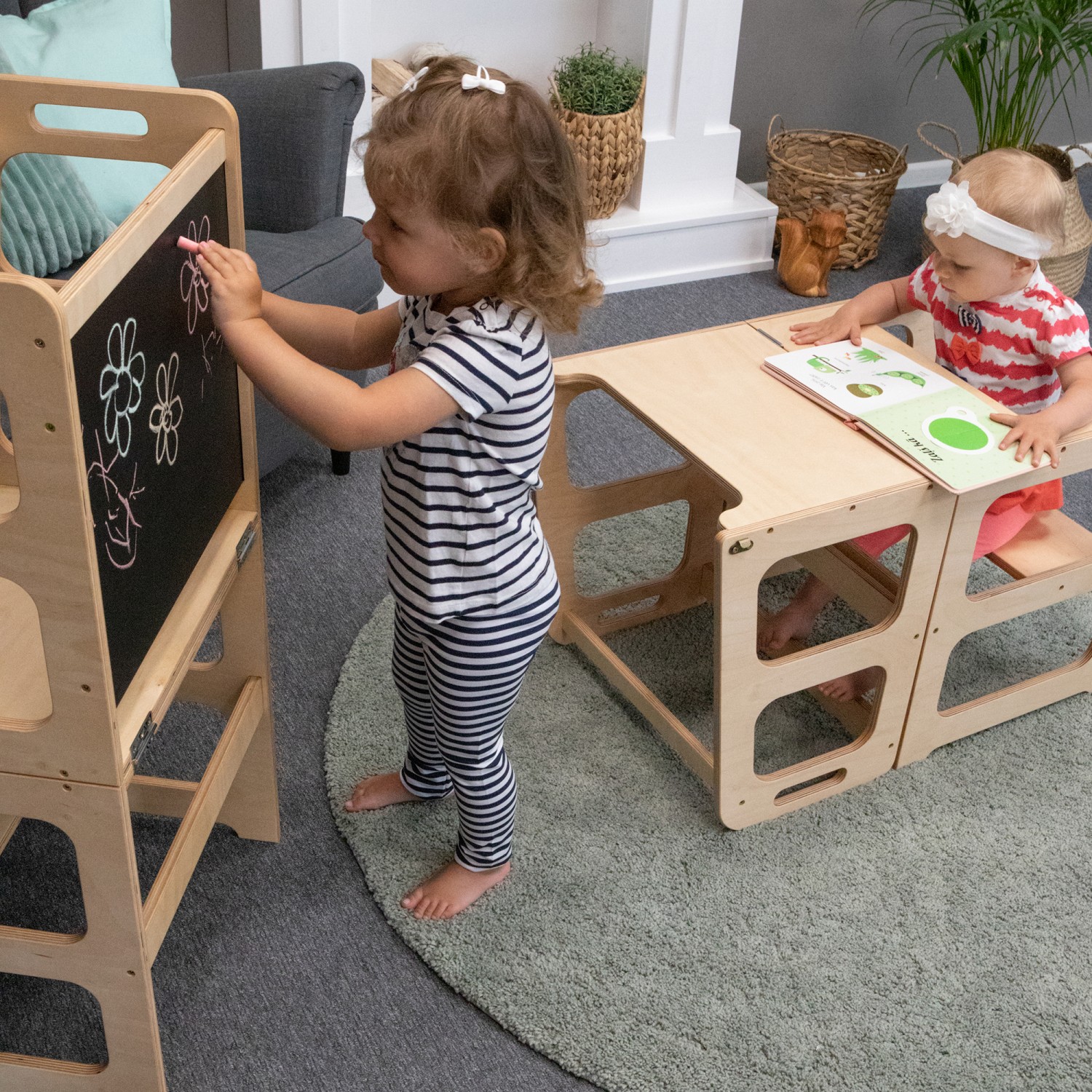 L'originale aiutante in cucina | Little Helper Montessori FunPod Torre di  apprendimento 2 in 1 | Fasce in acero e lavagna
